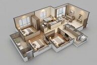 Floor plan of 2 BHK 571 Sq. Ft. Apartment in Runwal Avenue Broadway, Mumbai