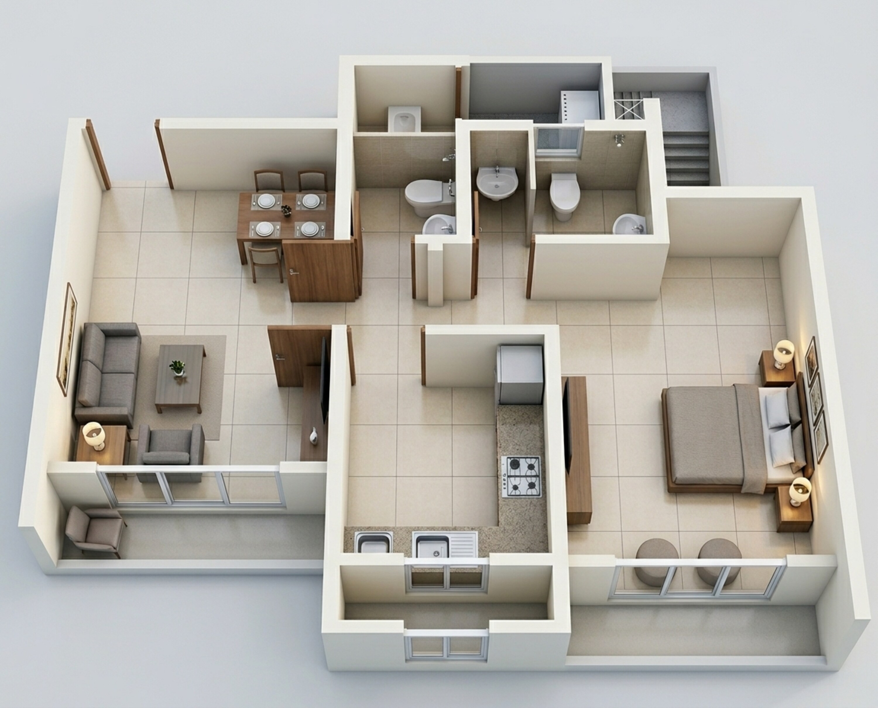 Floor plan of 1 BHK 392 Sq. Ft. Apartment in Dosti Planet North Onyx, Thane