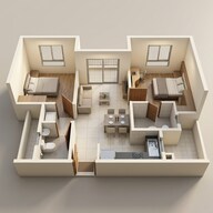 Floor plan of 2 BHK 795 Sq. Ft. Apartment in Brigade El Dorado Gallium, Bangalore