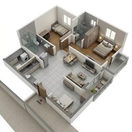 Floor plan of 2 BHK 799 Sq. Ft. Apartment in Brigade El Dorado Gallium, Bangalore