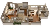 Floor plan of 2 BHK 538 Sq. Ft. Apartment in Kalpataru Launch Code Starlight, Thane