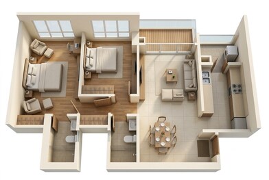 Floor plan of 2 BHK 788 Sq. Ft. Apartment in Kalpataru Launch Code Starlight, Thane