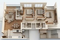 Floor plan of 3 BHK 1079 Sq. Ft. Apartment in Kalpataru Launch Code Starlight, Thane