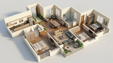 Floor plan of 3 BHK 1424 Sq. Ft. Apartment in Assetz Marq Phase 2, Bangalore