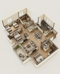 Floor plan of 3 BHK 1604 Sq. Ft. Apartment in Assetz Marq Phase 2, Bangalore