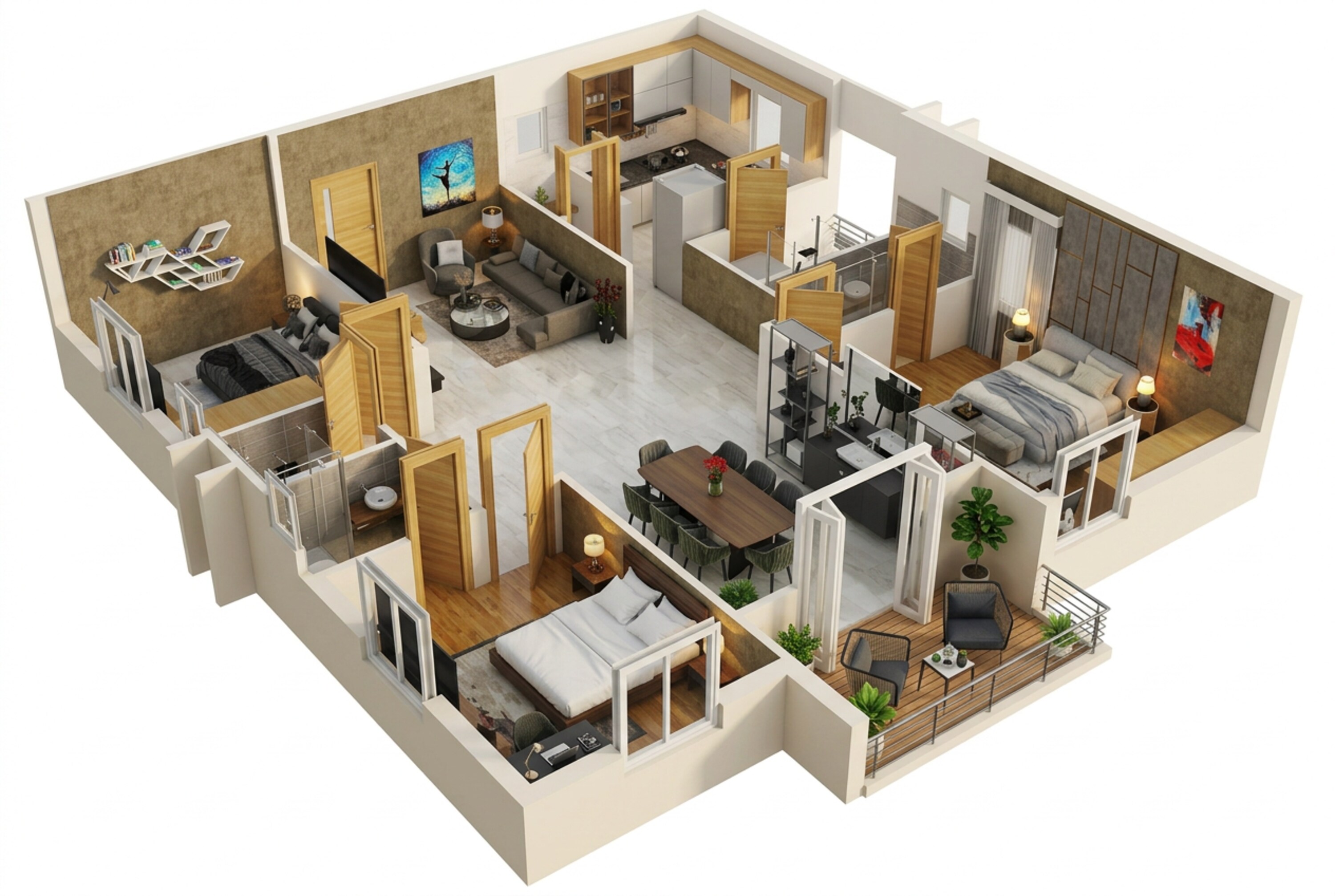 Floor plan of 3 BHK 1499 Sq. Ft. Apartment in Utkarsha Capital Towers, Vizag