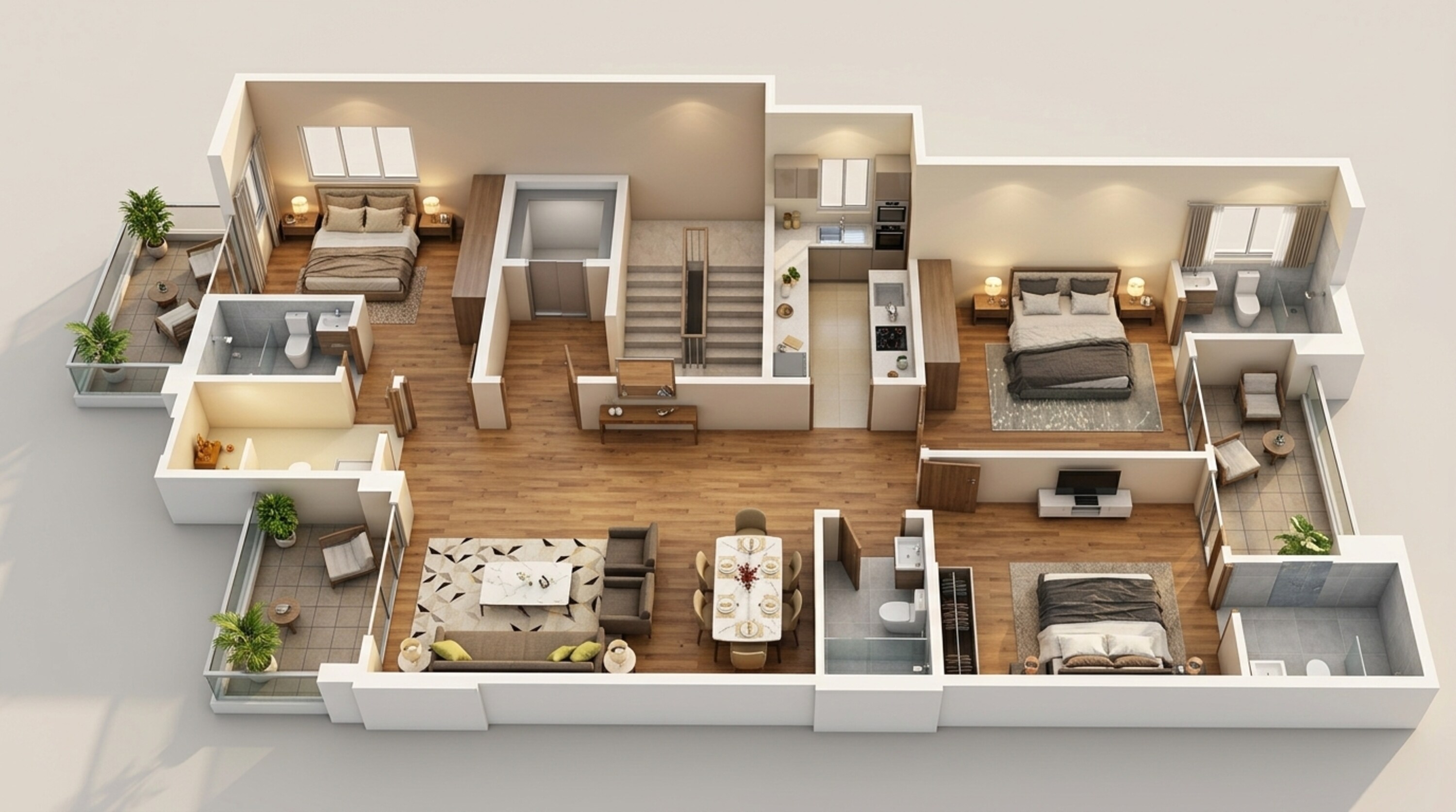 Floor plan of 3 BHK 1365 Sq. Ft. Ind Floor in Signature Global City, Gurgaon