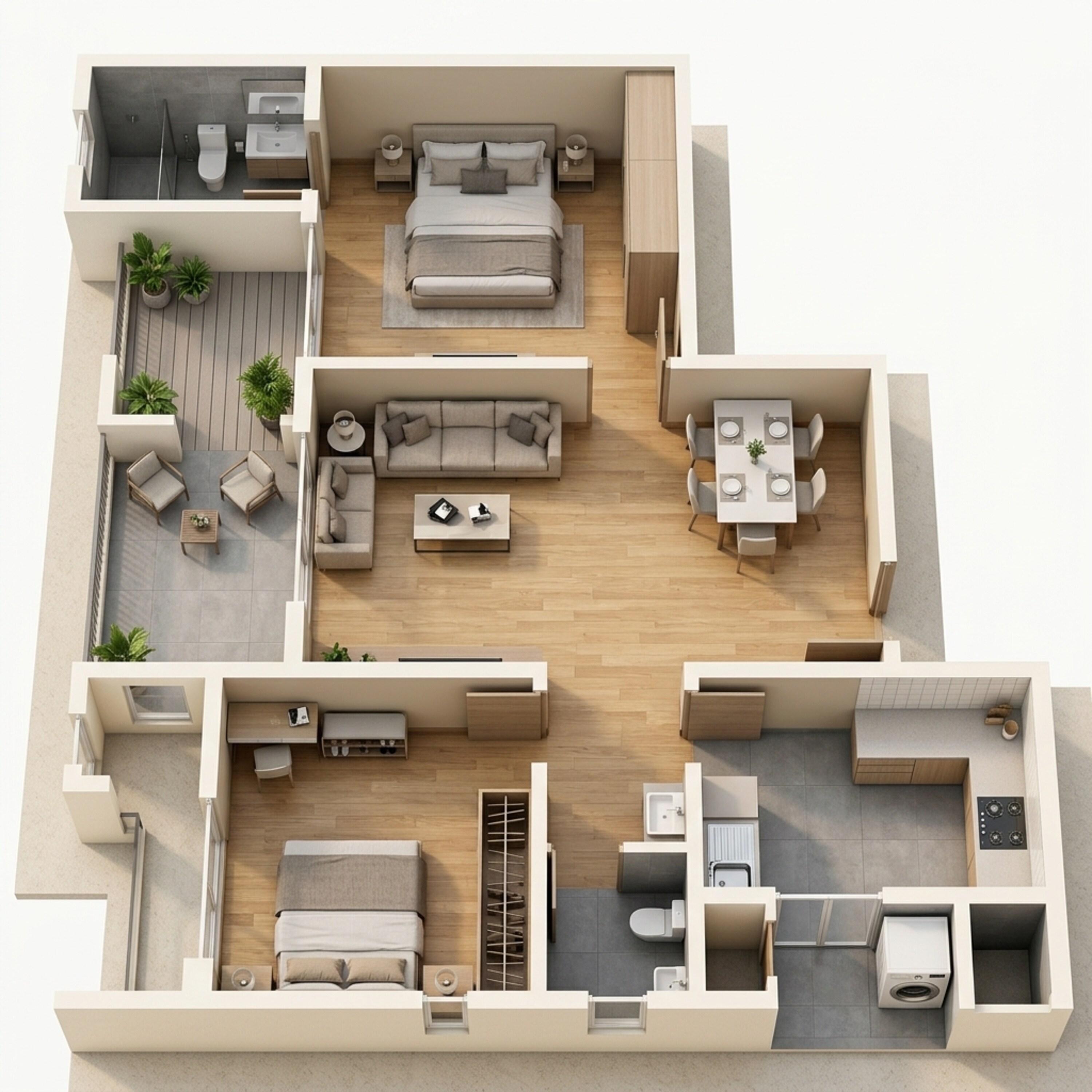 Floor plan of 2 BHK 602 Sq. Ft. Apartment in Godrej Hill Retreat, Pune