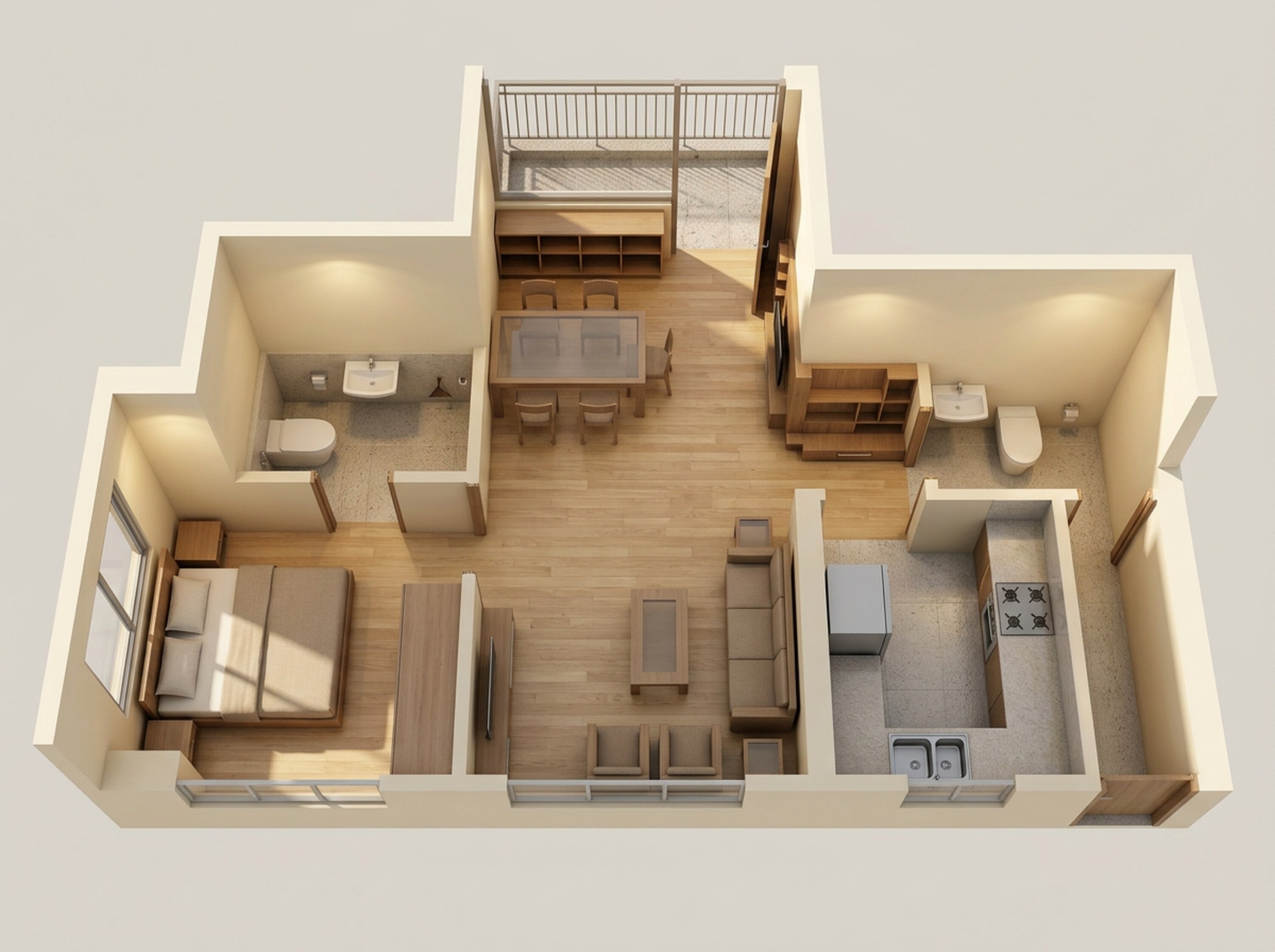 Floor plan of 1 BHK 461 Sq. Ft. Apartment in Runwal Pinnacle, Mumbai