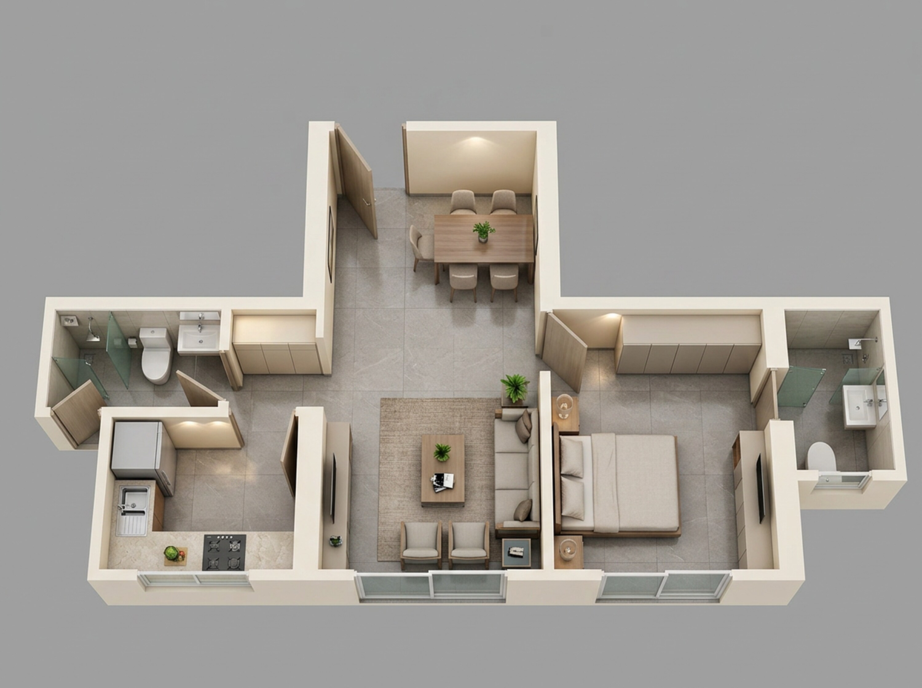 Floor plan of 1 BHK 503 Sq. Ft. Apartment in Runwal Pinnacle, Mumbai