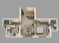 Floor plan of 1 BHK 503 Sq. Ft. Apartment in Runwal Pinnacle, Mumbai
