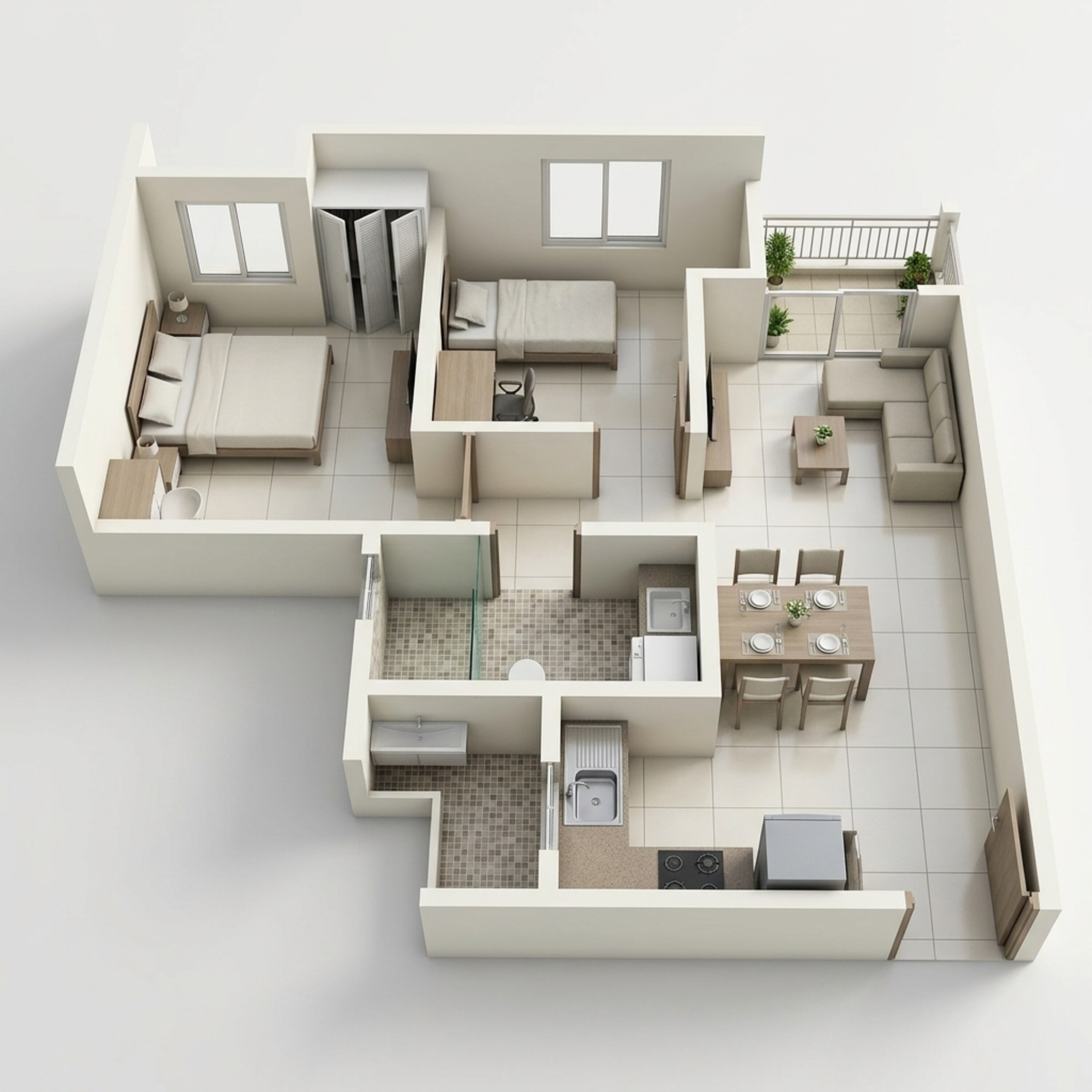 Floor plan of 1 BHK 759 Sq. Ft. Apartment in BCV Kino At Brigade Orchards, Bangalore