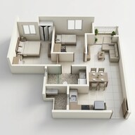 Floor plan of 1 BHK 759 Sq. Ft. Apartment in BCV Kino At Brigade Orchards, Bangalore