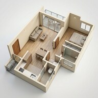 Floor plan of 1 BHK 479 Sq. Ft. Apartment in Kohinoor Sportsville, Pune