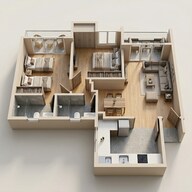Floor plan of 2 BHK 724 Sq. Ft. Apartment in Kohinoor Sportsville, Pune