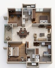 Floor plan of 2 BHK 1362 Sq. Ft. Apartment in Aparna Kanopy Yellow Bells, Hyderabad