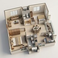 Floor plan of 2 BHK 1294 Sq. Ft. Apartment in Aparna Kanopy Yellow Bells, Hyderabad