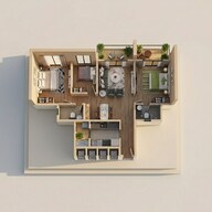 Floor plan of 3 BHK 768 Sq. Ft. Apartment in Shapoorji Pallonji Vanaha Springs, Pune
