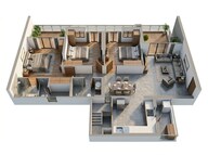 Floor plan of 3 BHK 1525 Sq. Ft. Apartment in Godrej Woods Evergreen, Noida
