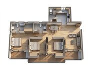 Floor plan of 3 BHK 1600 Sq. Ft. Apartment in Godrej Woods Evergreen, Noida