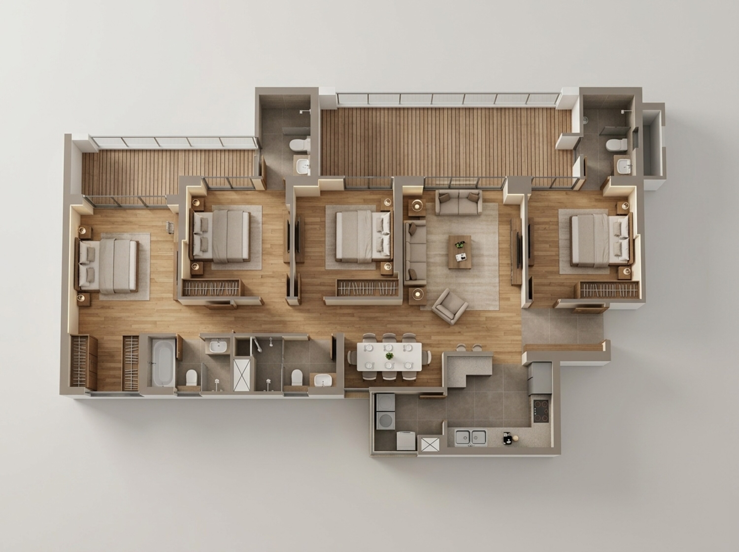 Floor plan of 4 BHK 3131 Sq. Ft. Apartment in Godrej Woods Evergreen, Noida