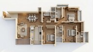 Floor plan of 3 BHK 1321 Sq. Ft. Apartment in Kalpataru Mugnus, Mumbai