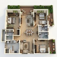 Floor plan of 3 BHK 1566 Sq. Ft. Apartment in Kalpataru Avante, Hyderabad
