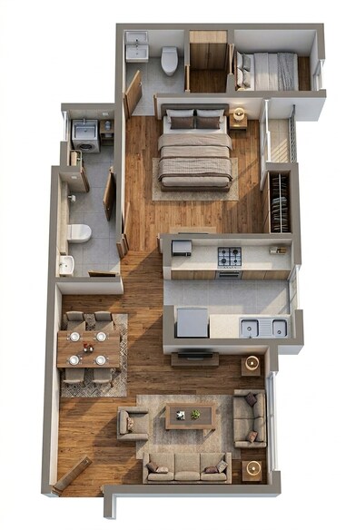 Floor plan of 1 BHK 457 Sq. Ft. Apartment in Lodha Upper Thane Meadows, Thane