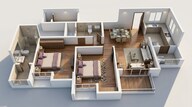 Floor plan of 2 BHK 530 Sq. Ft. Apartment in Lodha Upper Thane Meadows, Thane