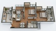 Floor plan of 2 BHK 613 Sq. Ft. Apartment in Lodha Upper Thane Meadows, Thane