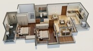 Floor plan of 2 BHK 530 Sq. Ft. Apartment in Lodha Upper Thane Tiara E F, Thane