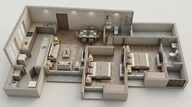 Floor plan of 2 BHK 613 Sq. Ft. Apartment in Lodha Upper Thane Tiara E F, Thane