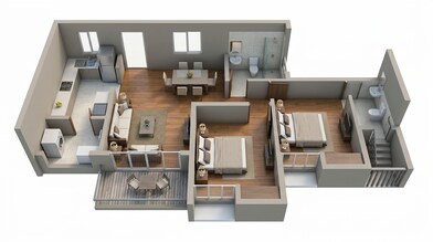 Floor plan of 2 BHK 663 Sq. Ft. Apartment in Lodha Upper Thane Tiara H, Thane