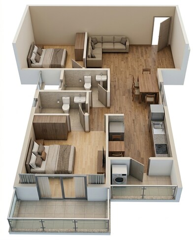 Floor plan of 2 BHK 1149 Sq. Ft. Apartment in DS Max Sky Shubham, Bangalore