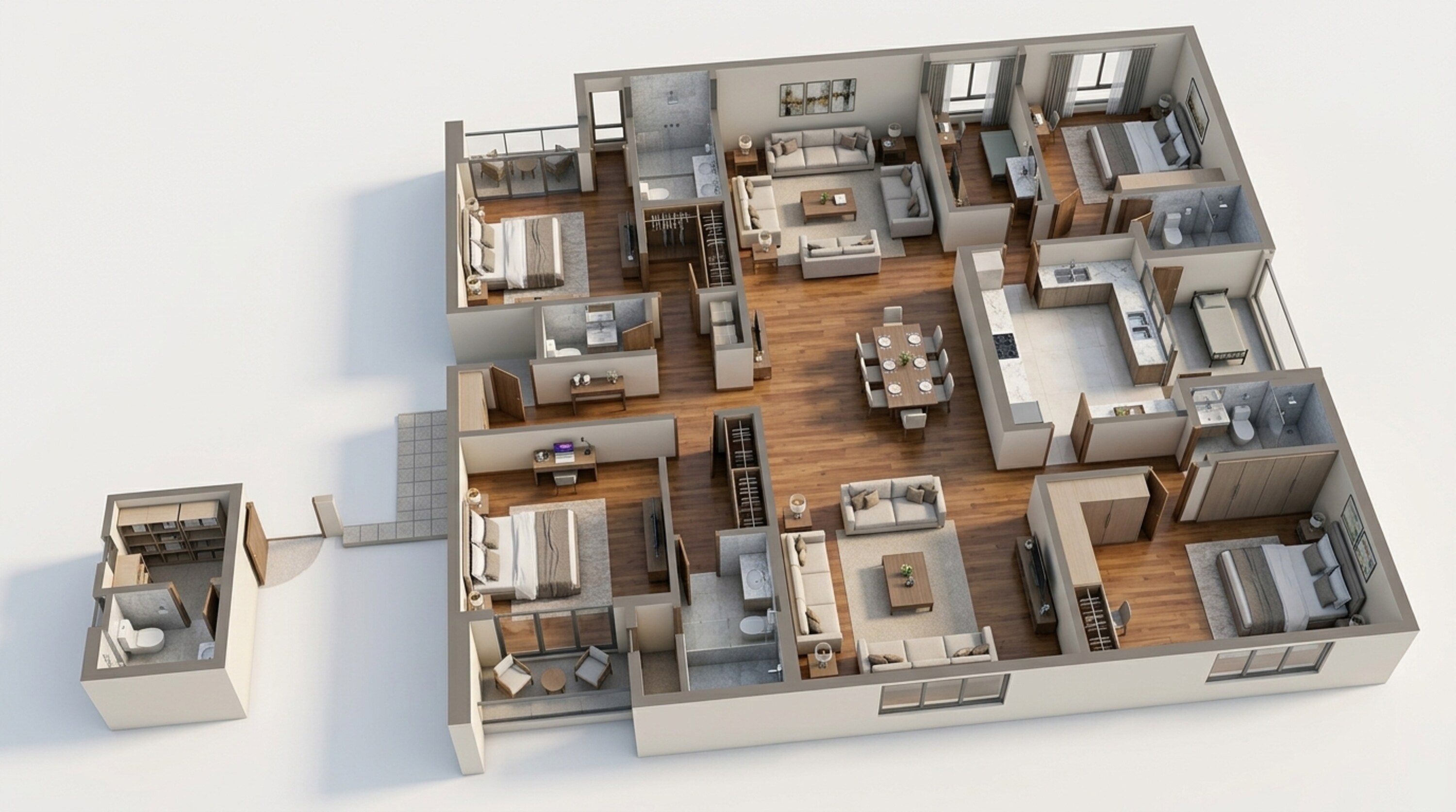 Floor plan of 4 BHK 2570 Sq. Ft. Apartment in Tata 88 East, Kolkata