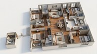 Floor plan of 4 BHK 2570 Sq. Ft. Apartment in Tata 88 East, Kolkata