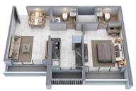 Floor plan of 1 BHK 364 Sq. Ft. Apartment in Agarwal Floresta Maple, Mumbai