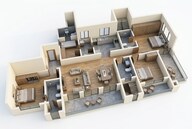 Floor plan of 3 BHK 1768 Sq. Ft. Apartment in Sobha Nesara, Pune