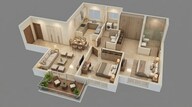 Floor plan of 2 BHK 741 Sq. Ft. Apartment in Lodha Codename Only The Best NIBM, Pune
