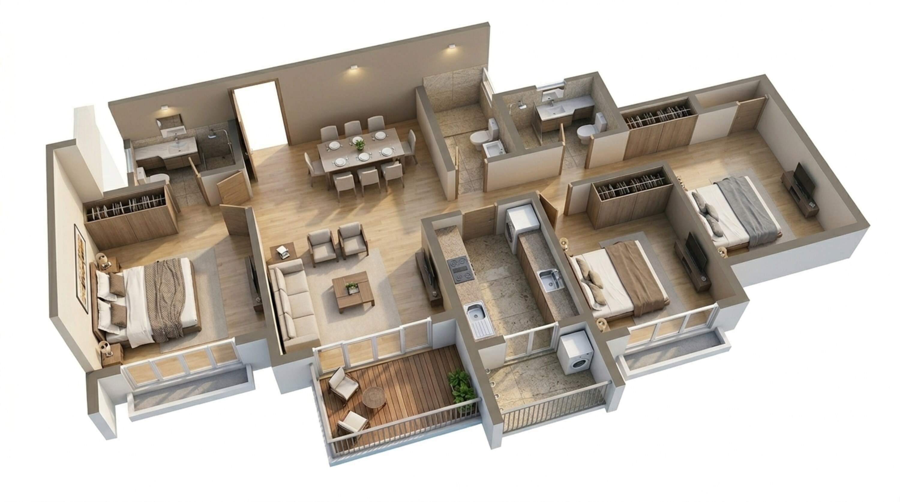 Floor plan of 3 BHK 935 Sq. Ft. Apartment in Lodha Codename Only The Best NIBM, Pune