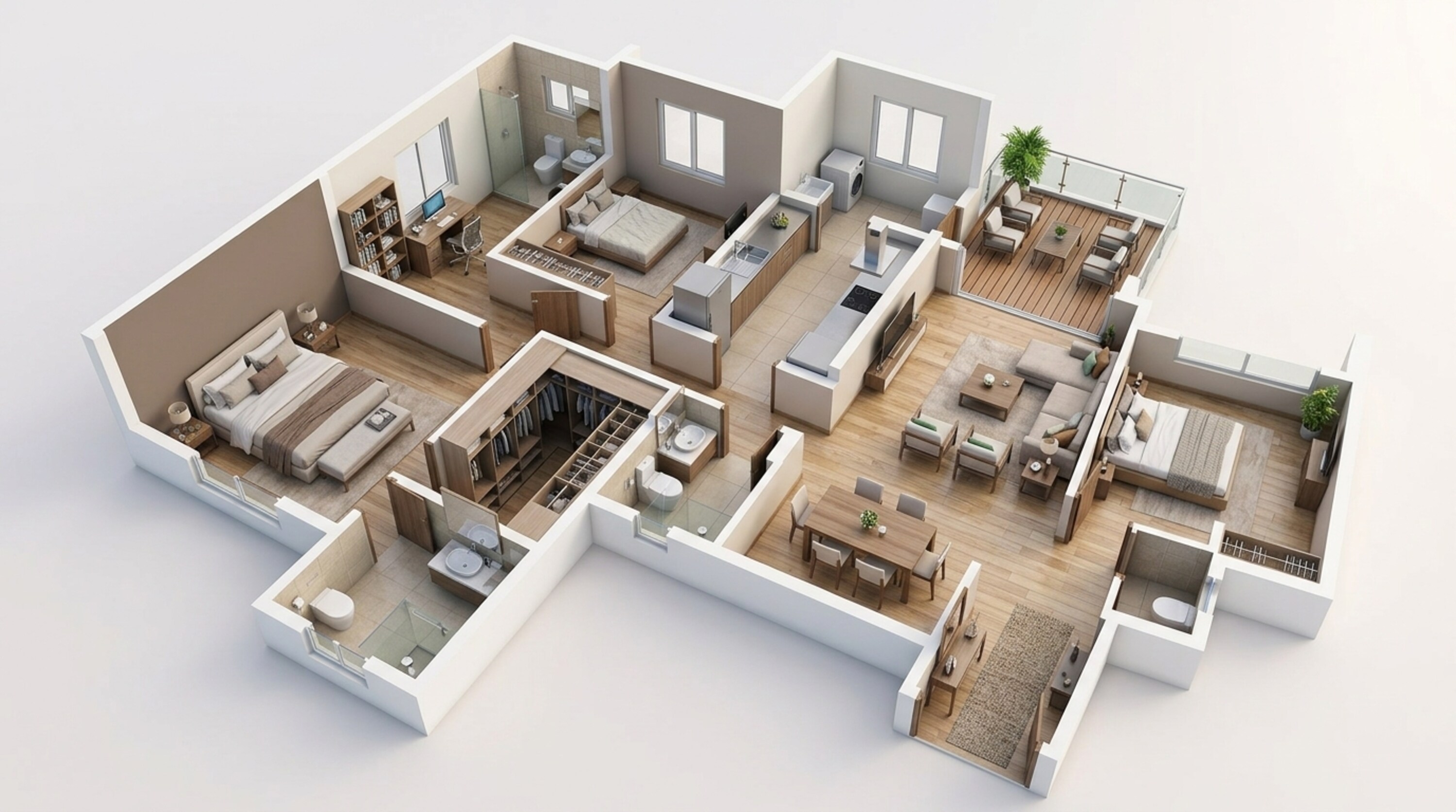 Floor plan of 3 BHK 1080 Sq. Ft. Apartment in Lodha Codename Only The Best NIBM, Pune