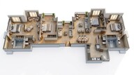 Floor plan of 4 BHK 1490 Sq. Ft. Apartment in Lodha Codename Only The Best NIBM, Pune