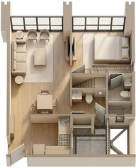 Floor plan of 1 BHK 441 Sq. Ft. Apartment in Transcon Triumph Tower 2, Mumbai