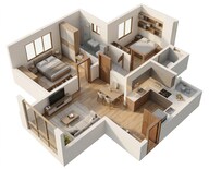Floor plan of 2 BHK 501 Sq. Ft. Apartment in Transcon Triumph Tower 2, Mumbai