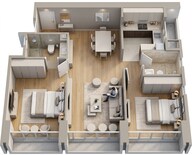 Floor plan of 2 BHK 694 Sq. Ft. Apartment in Transcon Triumph Tower 2, Mumbai
