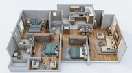 Floor plan of 2 BHK 824 Sq. Ft. Apartment in Mantra Meraki, Pune