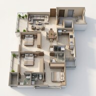 Floor plan of 3 BHK 892 Sq. Ft. Apartment in Mantra Meraki, Pune