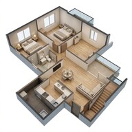 Floor plan of 2 BHK 754 Sq. Ft. Apartment in VTP Altair, Pune
