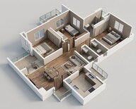 Floor plan of 3 BHK 1055 Sq. Ft. Apartment in VTP Altair, Pune