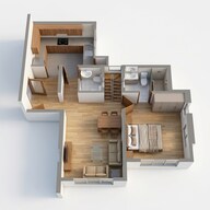 Floor plan of 1 BHK 563 Sq. Ft. Apartment in K Raheja Reserve, Pune